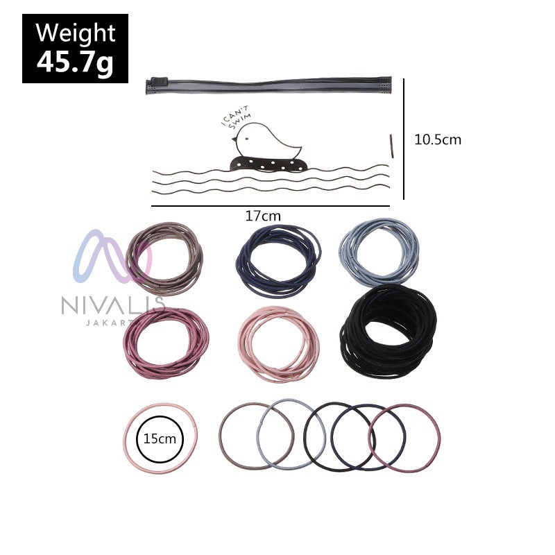 KARET IKAT RAMBUT ISI 100PCS WARNA WARNI GELANG IKAT RAMBUT / KUNCIR RAMBUT KOREA STYLE ELASTIS-5