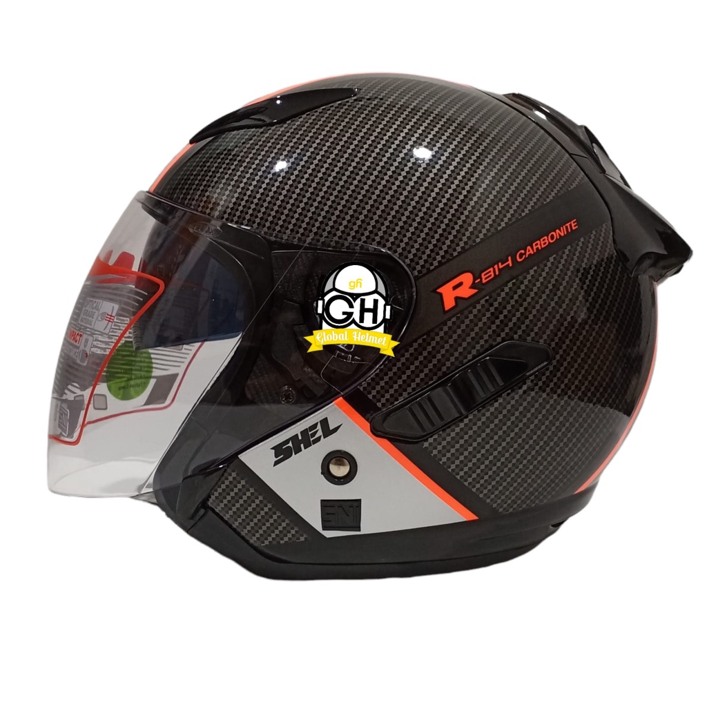 Helm Shell Rover Motif 814 Black Orange Stabilo Carbonite Original