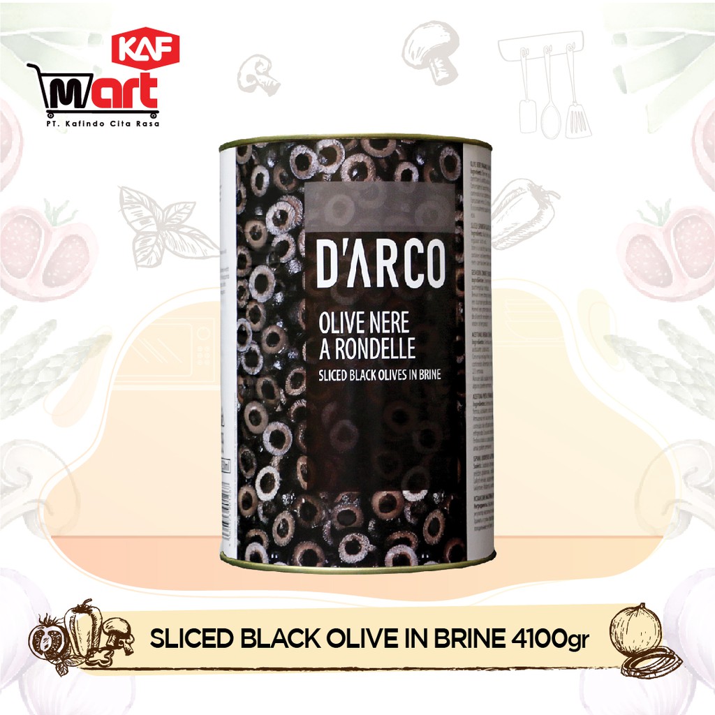 

D'arco Sliced Black Olives In Brine 4100g