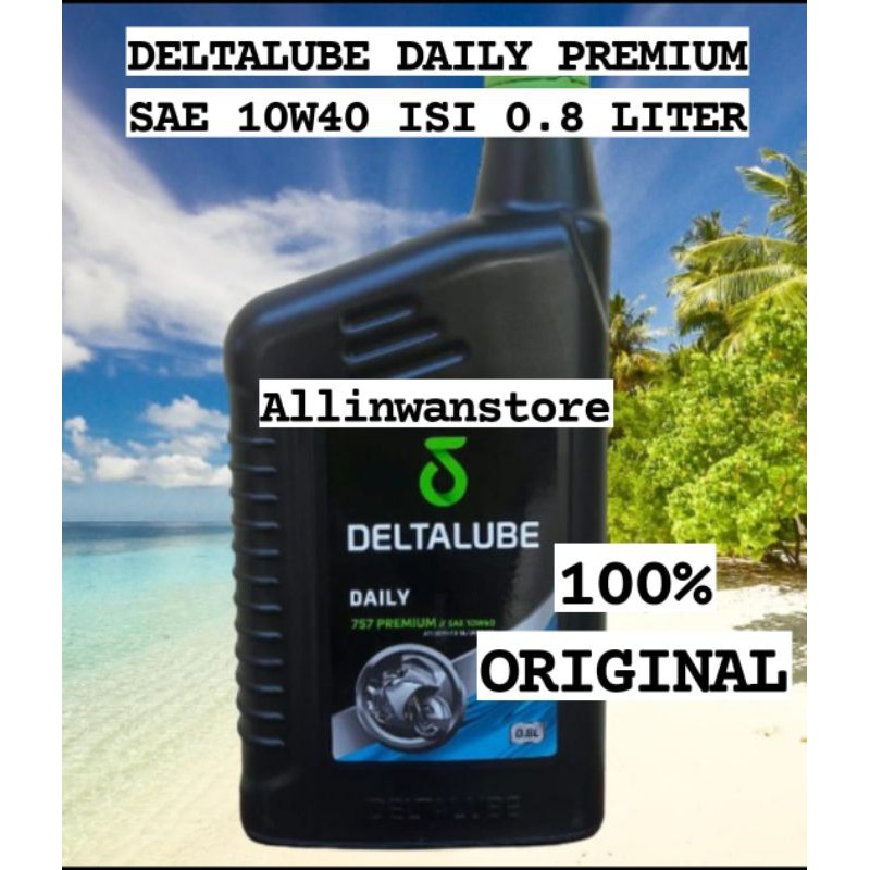 Oli Deltalube Daily 757 Premium SAE 10W40 API Service SL JASO MA isi 0.8 Liter 10w40 Original 100%