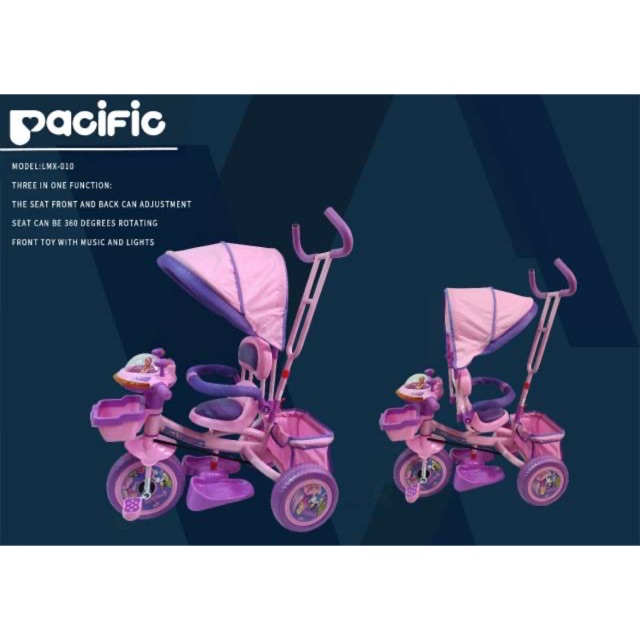 Sepeda Anak /Stroller/ Tricycle /sepeda roda tiga Pacific LMX 010 4 fungsi 360 derajat