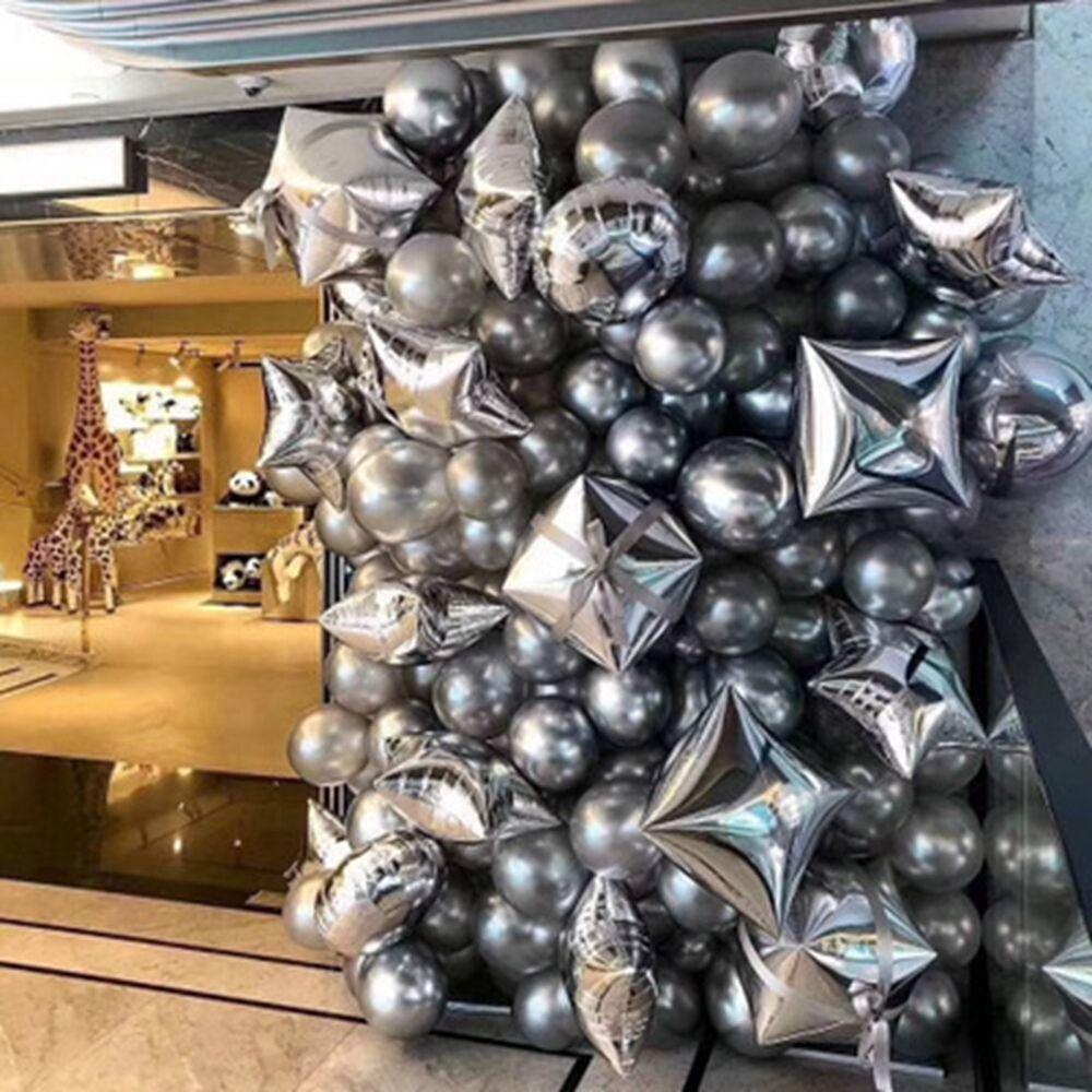 Balon Disko Agustina Tiup 22inch Untuk 70s Disco Tahun Baru Tahan Lama Meriah Perlengkapan Aluminium Foil Hitam &amp; Emas Anti Bocor Dekorasi Pesta