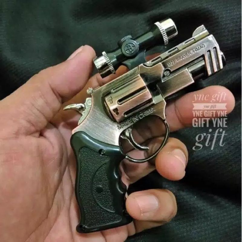 Korek Api Gas Bara Pistol Revolver Laser Mini Korek Pistol Laser Mini