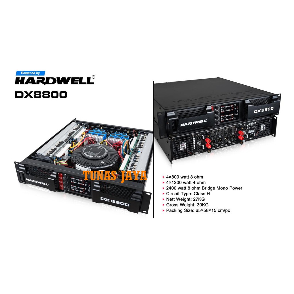 POWER AMPLIFIER 4 CHANNEL HARDWELL DX8800 DX 8800 ORIGINAL HARDWELL