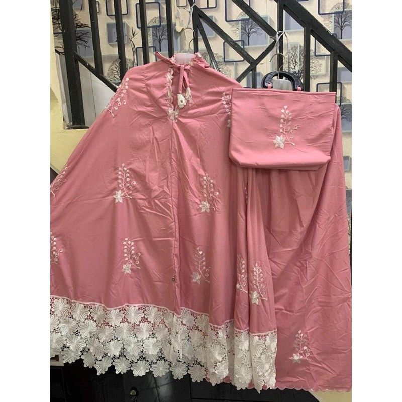 Mukena Dewasa Katun Mikro Bordir Motif Anggur by Irvana