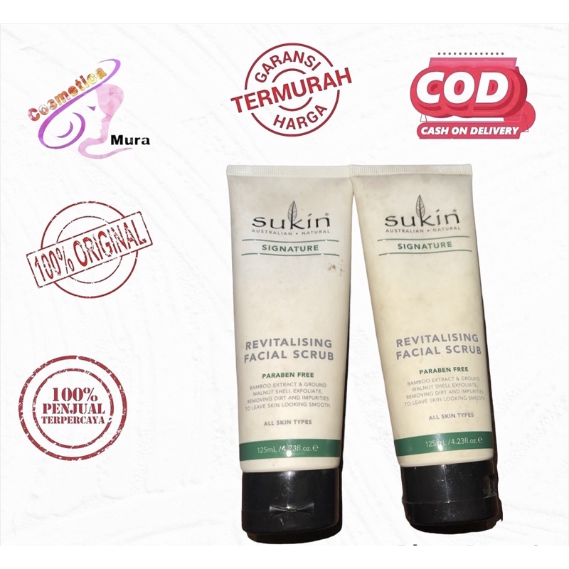 [ Promo ] sukin facial Scrub wajah 125 ML - Scrub + peeling wajah Sukin no paraben - SUKIN Signature REVITALISING FACIAL SCRUB - 125ml