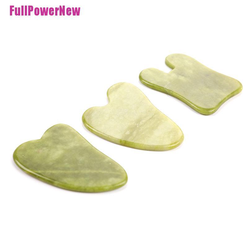 [Full] Natural Jade Guasha Scrapping Plate Piece Gua Sha Massager Face Meridian