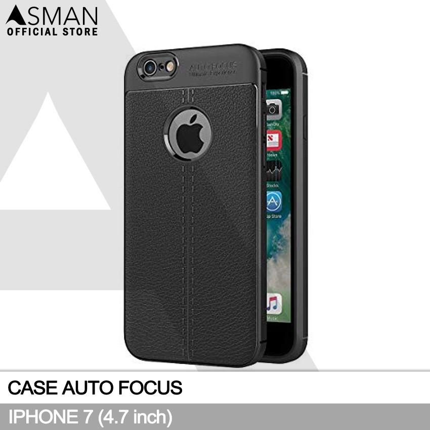 Auto Focus iPhone 7 / 7S (4.7&quot;) | Soft Case Leather Premium - Hitam