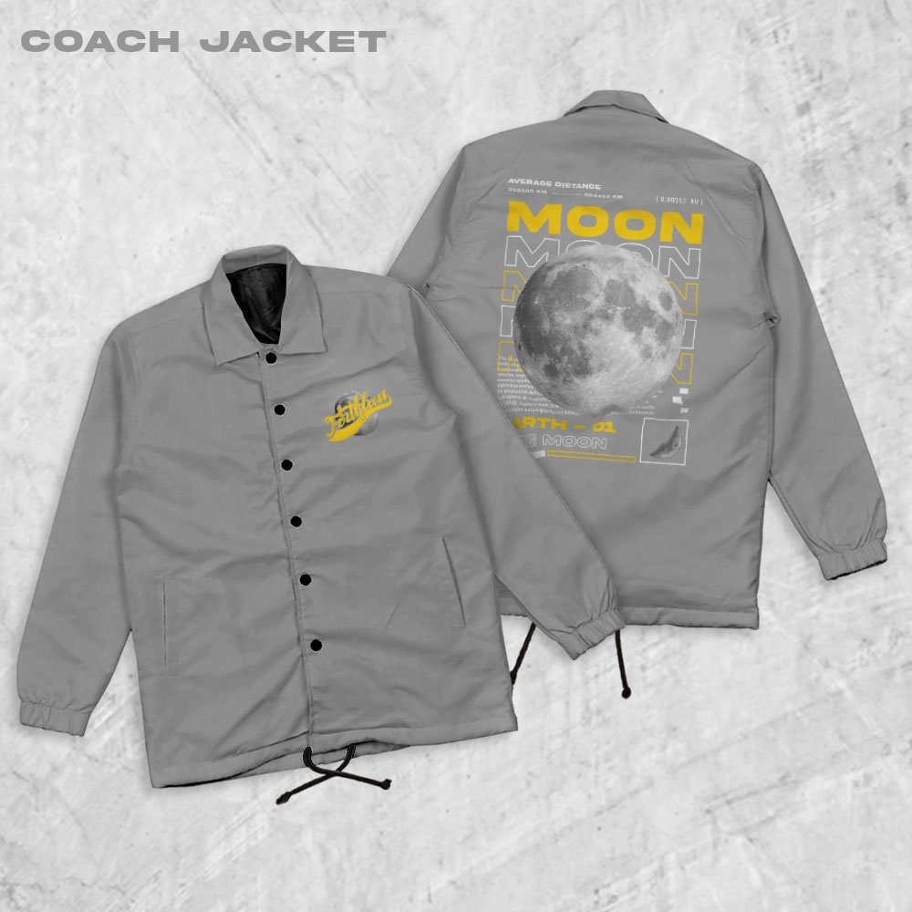 Fortglass Moon Coach Jaket Pria Outwear Unisex Parasut