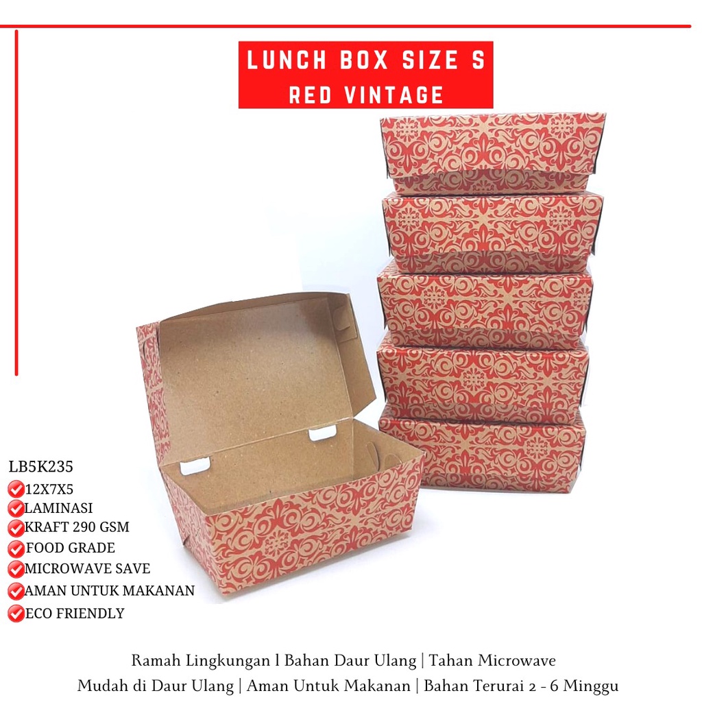 Paper Lunch Box Small Lunch Box Small (LB5K235-12X7X5 Cm)