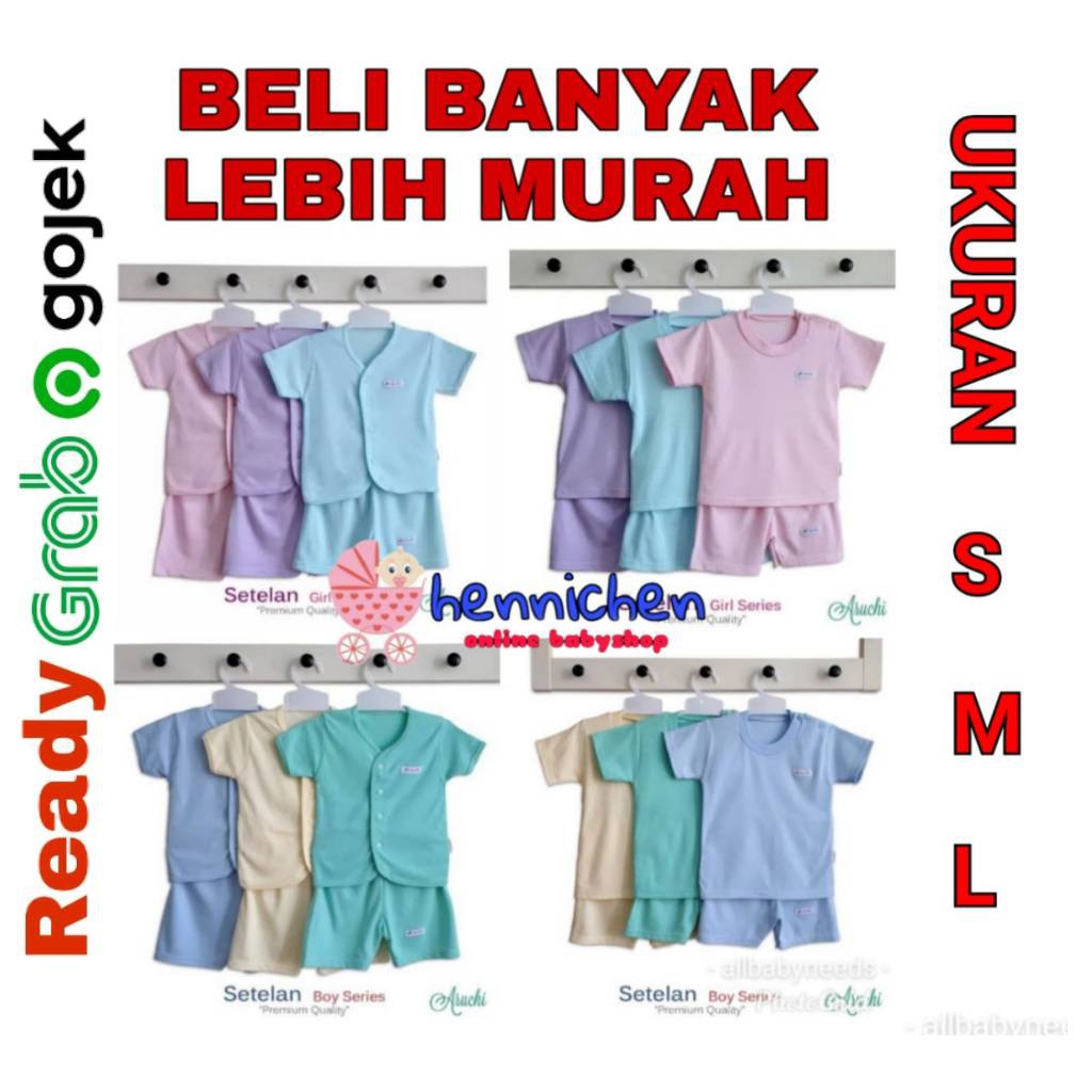 BANYAK MOTIF PROMO SETELAN ARUCHI POLOS / SALUR MIX PENDEK &quot; BOY GIRL &quot; S M L XL XXL