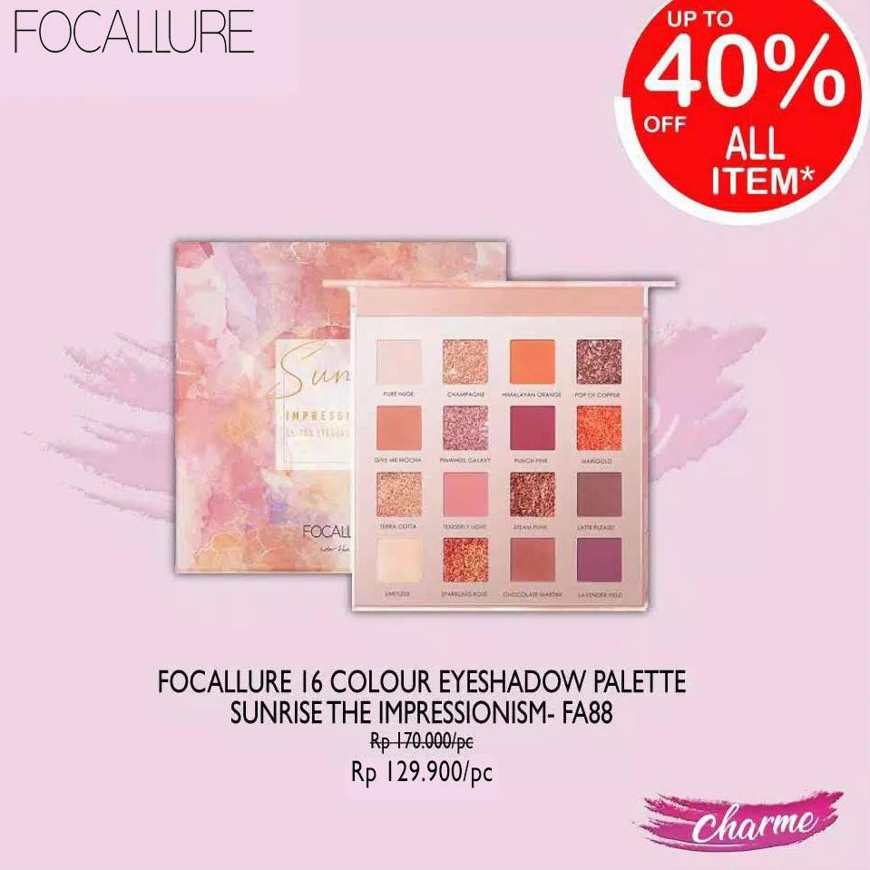 (READY &amp; ORI!) Focallure 16 Colors Sunrise The Impressionis Eyeshadow Palette FA88 FA 88 Make Up Long Langsting Tahan Lama Waterproof Anti Air