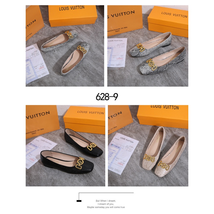 Ballet Flat Shoes in  Leather Snake Print #628-9