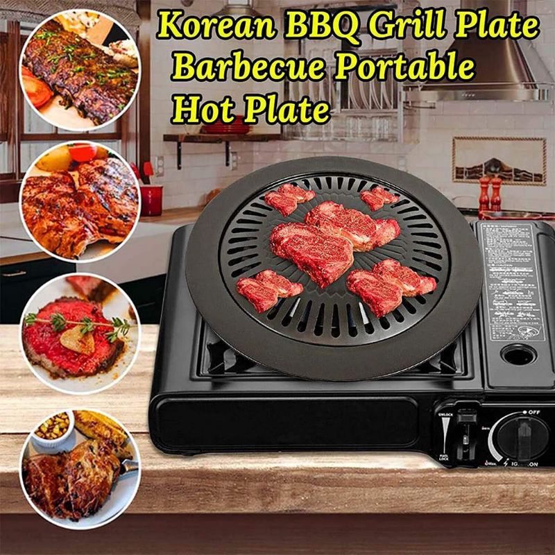 Korean Grill Panggangan BBQ Bulat 32Cm Ultra Grill Pan Drip Pan Plate Anti Lengket Pemanggang Daging