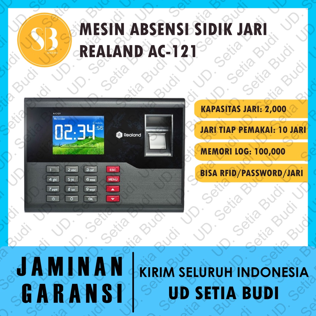 Mesin Absensi Biometrik Jari Realand AC121 Time Attendance AC-121