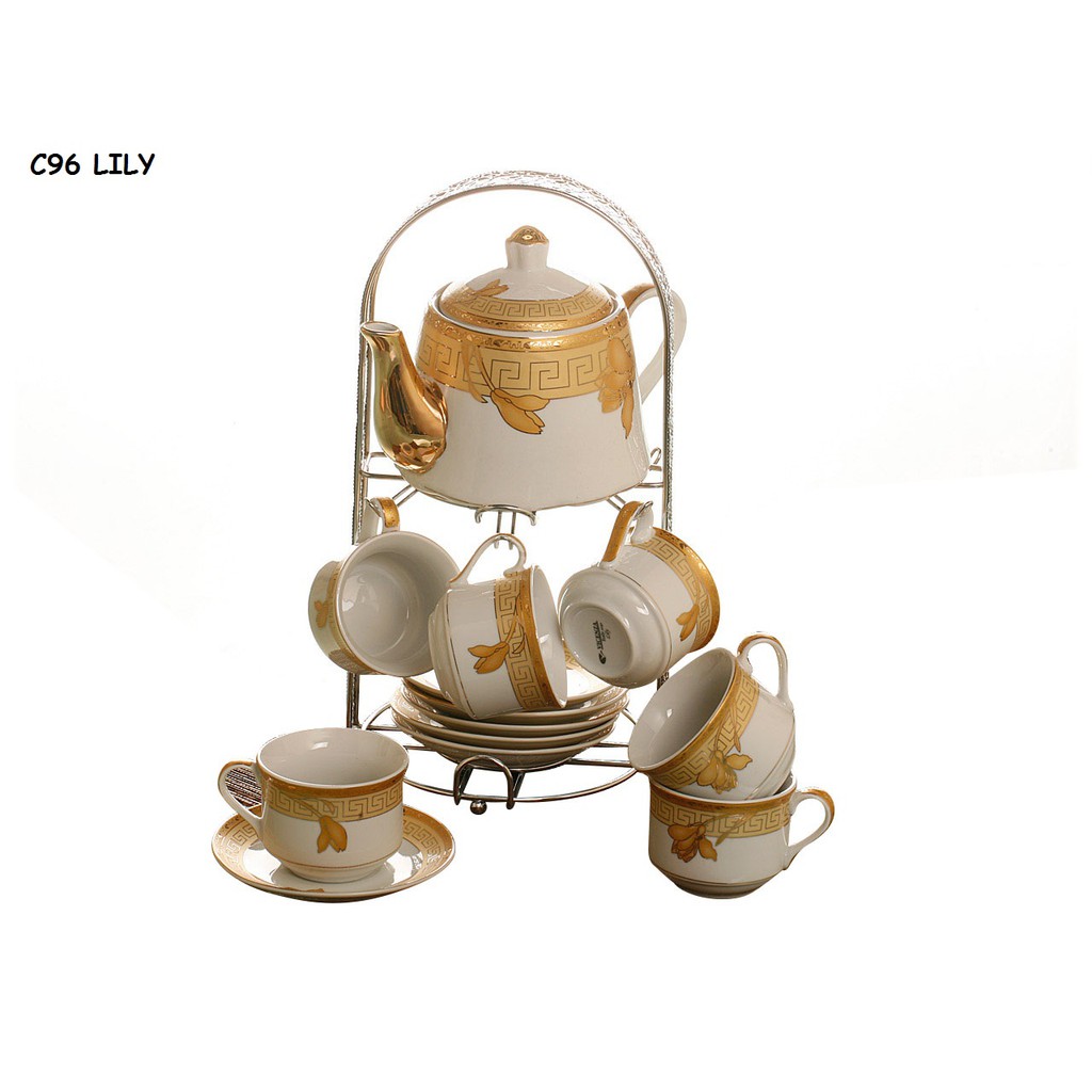 Jual Tea Set C96 Cangkir Lepek Dan Teko Motif Lily Vicenza Gratis Garansi Pengiriman Sampai 2769