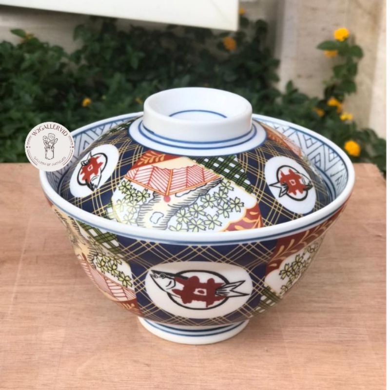 Mangkok makan gede motif imari/mangkok sup keramik/mangkok sup china