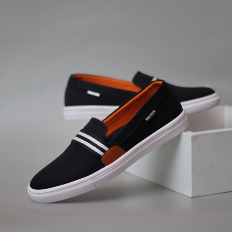 Xshoesbdg x Kante Sepatu Slip On Pria Casual Formal Slop Kanvas Santai Kerja Kuliah