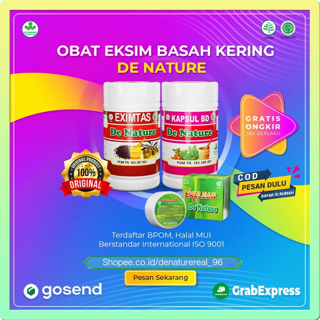 Jual Obat Eksim Kering, Eksim Basah,Obat Herpes Kronis/Menahun | Obat Eksim De Nature Paling DiCari