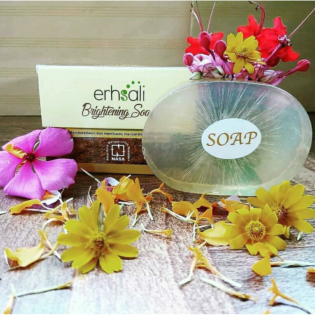 Erhsali Brightening Soap Pencerah Wajah Pembersih Muka Penghilang Bekas Jerawat