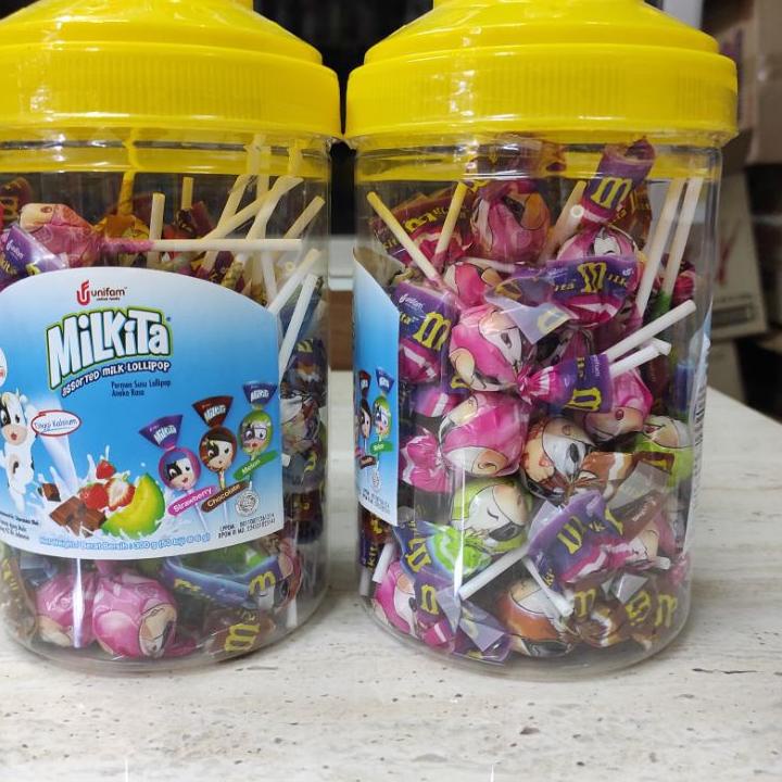 

✪FLASHSALE✪ Permen Milkita Lollipop Toples (1 toples isi 50 pcs)