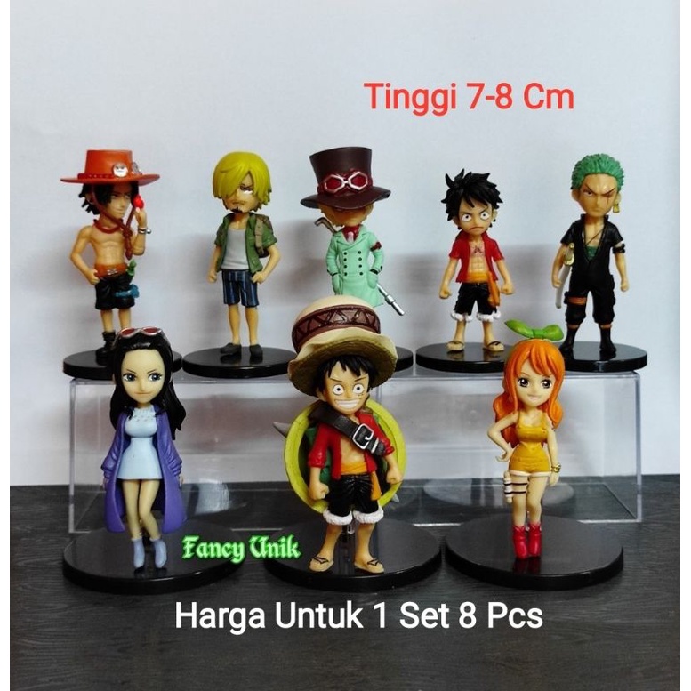 Action Figure Anime One Piece Luffy Sabo Nami Zoro Stampede Set Isi 8