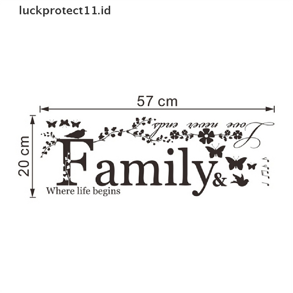 // Hg &amp; ID// Family Letter Quote Removable Vinyl Decal Art Mural Dekorasi Rumah Stiker Dinding