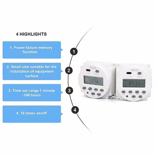 Timer Switch Digital Time Delay Relay 220V atau 12V  CN101A Untuk Lampu