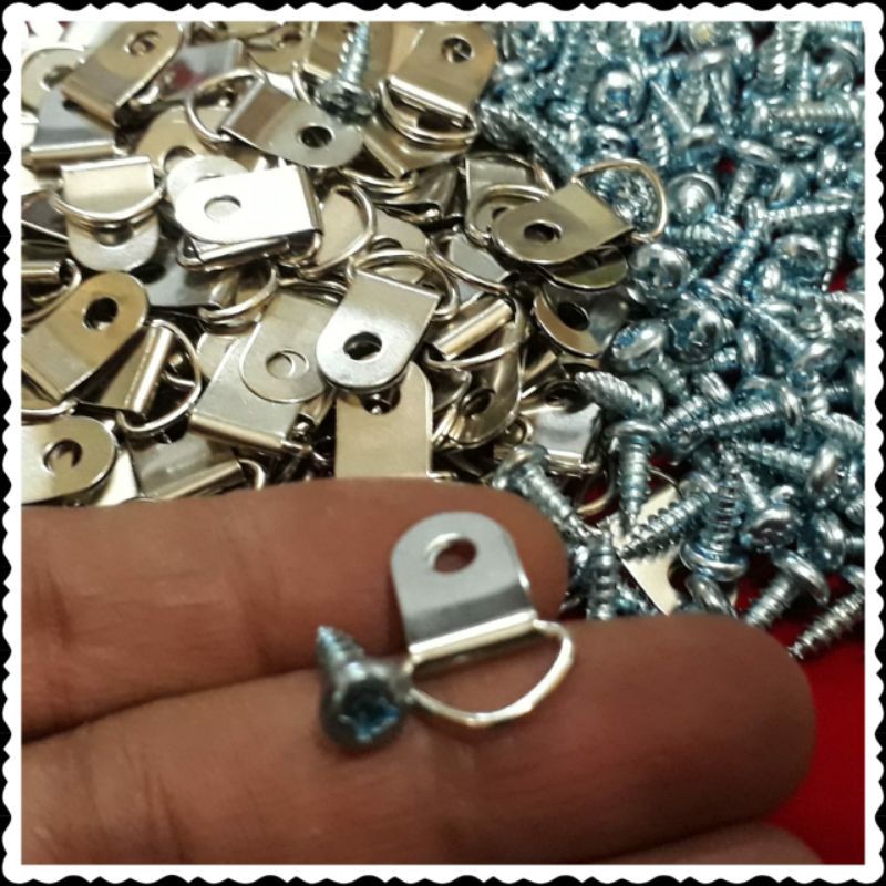 Gantungan Pigura Ring Bulat Kecil Lengkap Skrup isi 144pcs