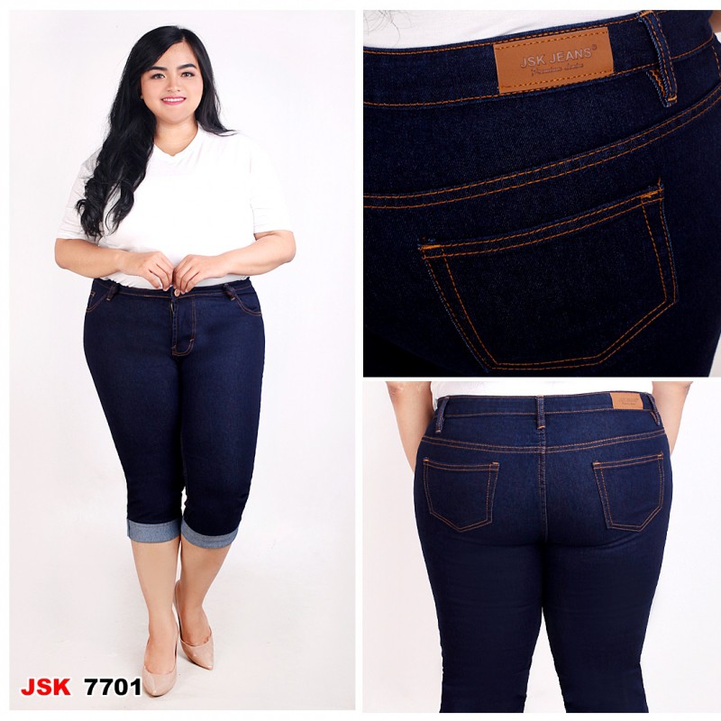 [SIZE 35-42] 7/8 Bigsize Jeans JSK 7701 / Celana Jeans Wanita 7per8 Celana Tanggung