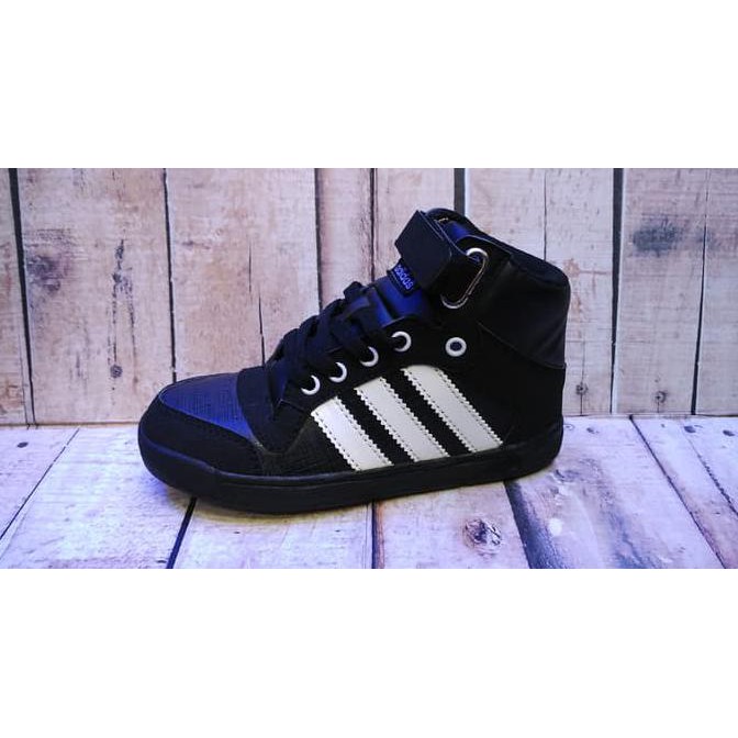 sepatu adidas anak high hitam putih. sepatu sekolah. sepatu adidas - 30, Hitam