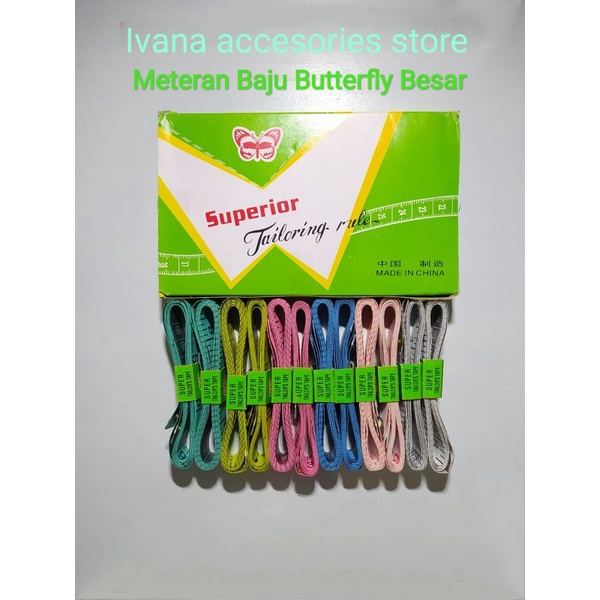 

Meteran Baju _Badan _Kain Besar 150cm/ 60 Inch Butterfly 1 Box /1 Lusin *Original Product *