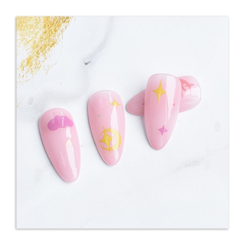 (Dreamy Cloud Twinkling Star) 1 Lembar / Pak Stiker Kuku Foil Transfer Air Untuk Nail Art / Manicure Diy