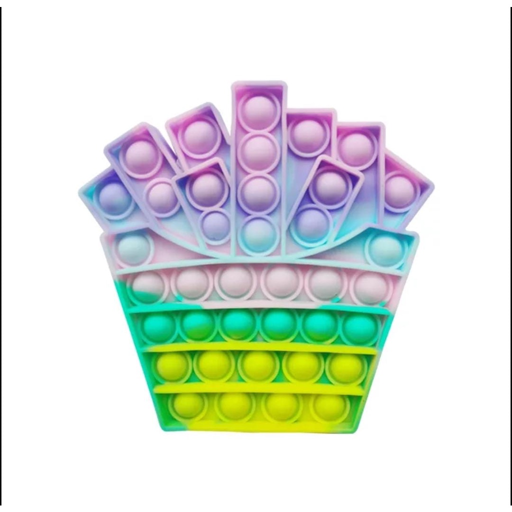 Push Bubble Fidget sensory Pop It Toy Mainan Anak untuk Penghilang Stress-French Fries