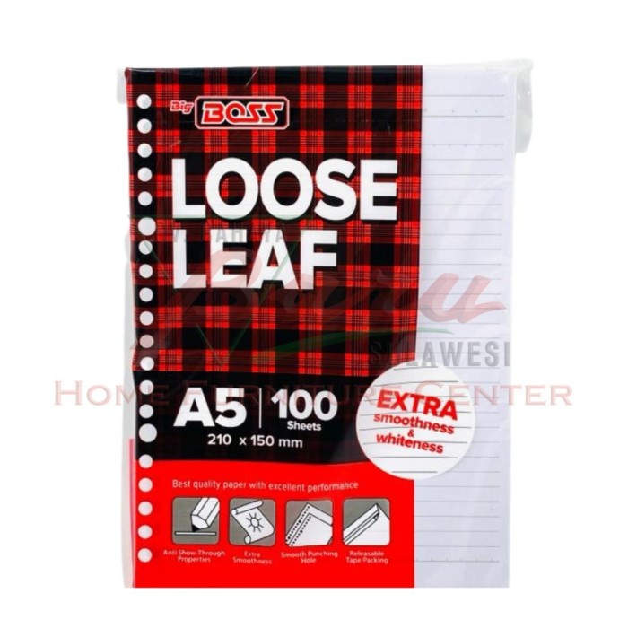 

Loose Leaf / Isi Kertas File / Binder Big Boss A5 100 Lembar