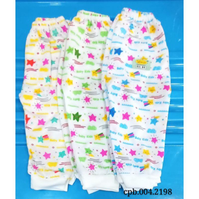 Celana panjang bayi kaki tutup isi 6pcs / Celana bayi katun 0 - 12m wiedy