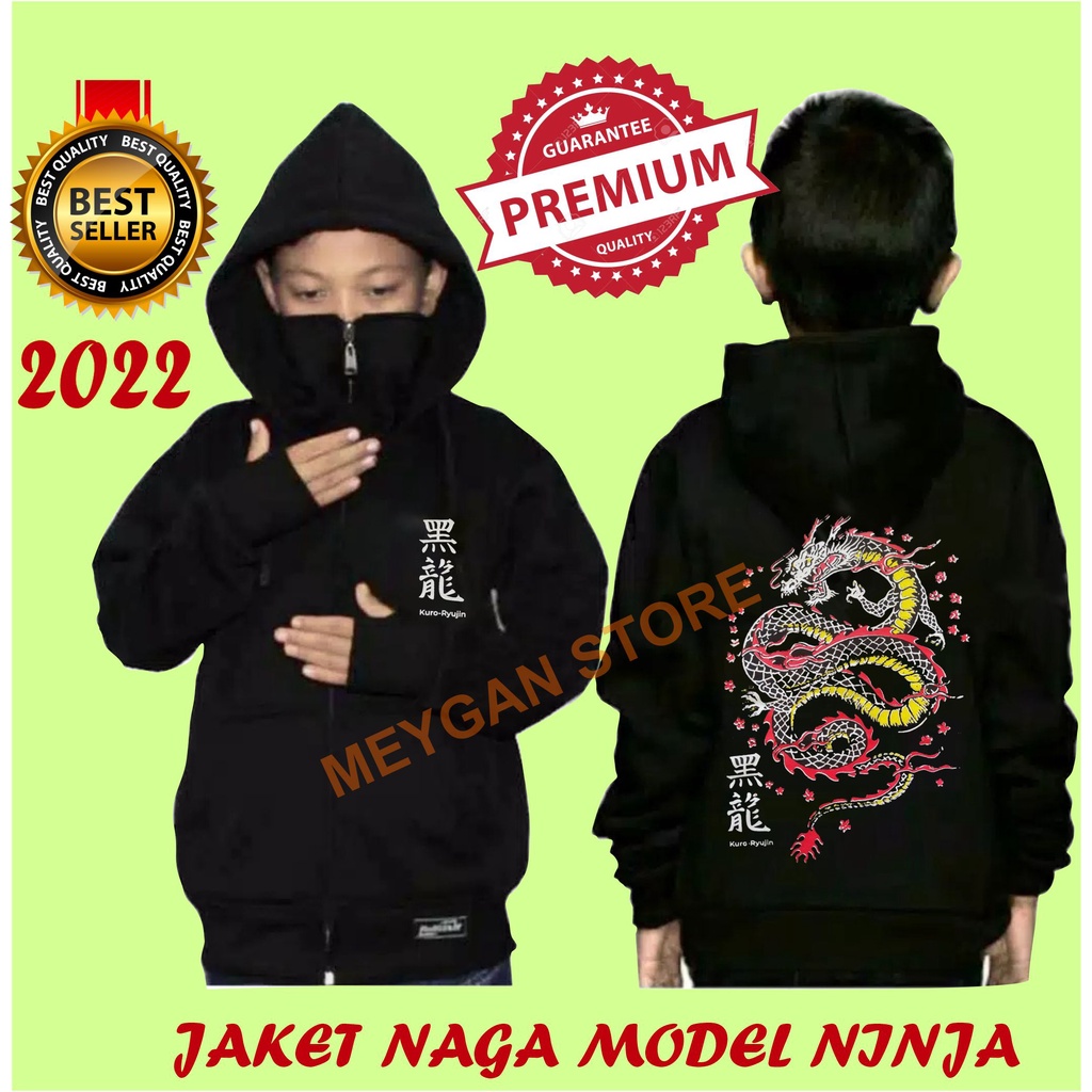 JAKET SUKAJAN NAGA ANAK LAKI LAKI MODEL NINJA MASKER TREND TERBARU 2022 USIA 6 - 12 Tahun