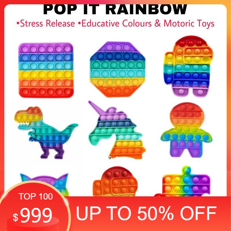 Mainan Pop it murah Fitget Pot it rainbow Mainan anak Mainan Viral Spinner pop it Mainan Pop it