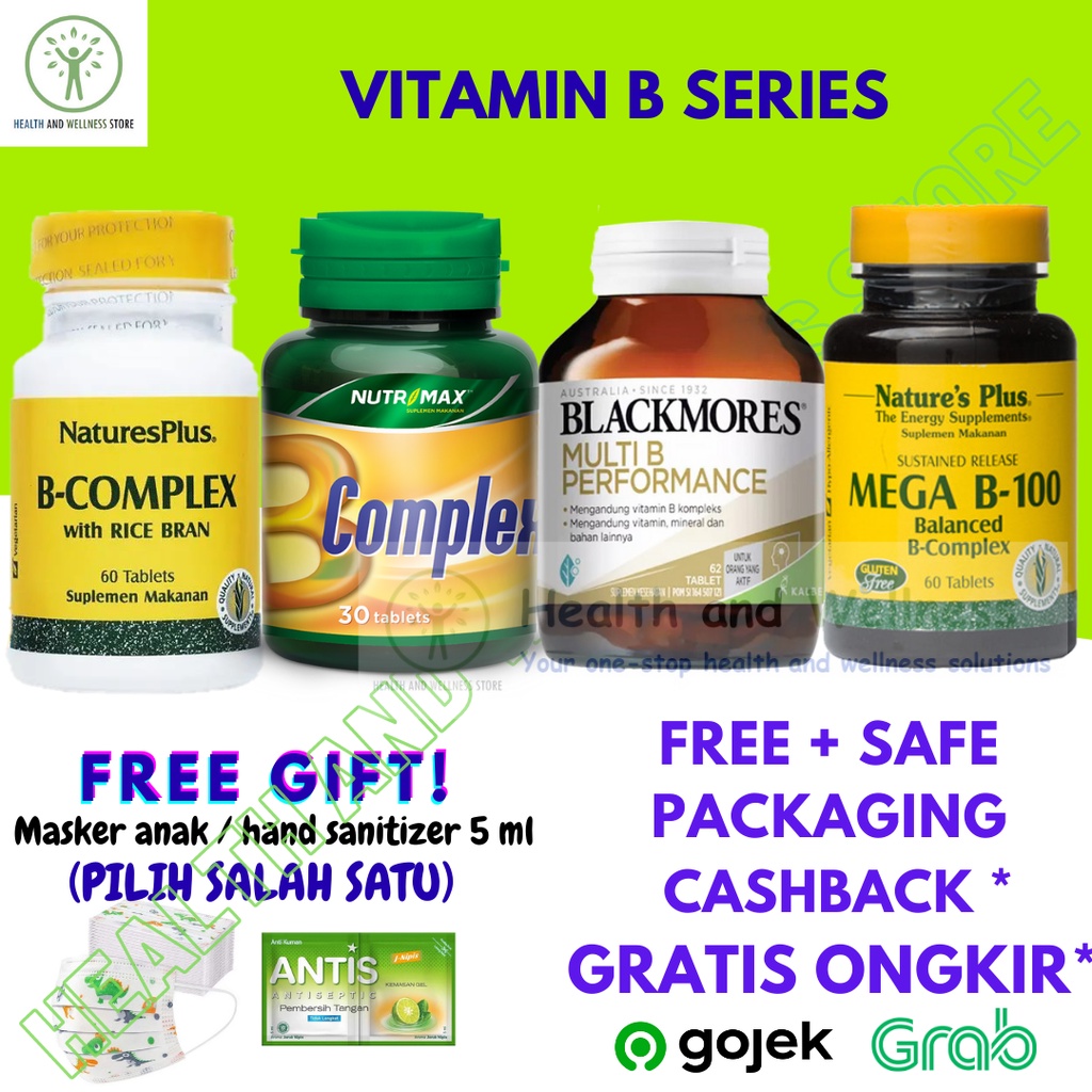 Jual VITAMIN B SERIES NUTRIMAX NATURES PLUS B COMPLEX BLACKMORES MULTI ...