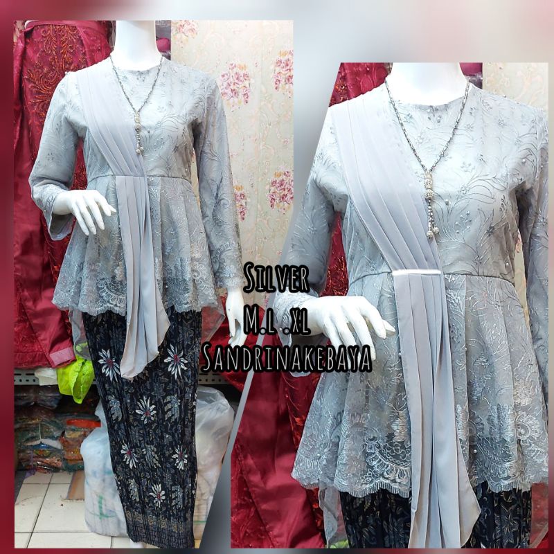 setelan kebaya aurora selendang/kebaya pesta