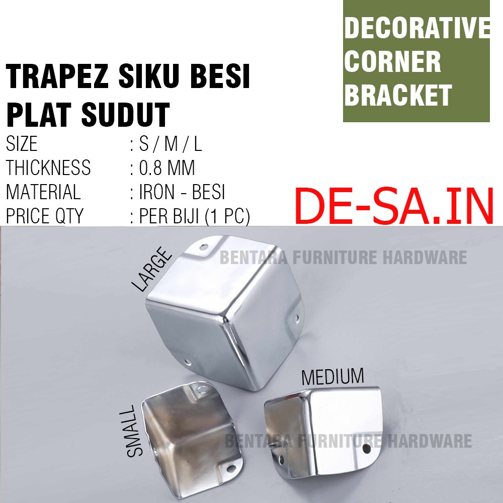 Kubus Plat Siku Meja Besi Pelindung Sudut Meja Peti Kotak Box -Table Corner Protector Bracket Braket