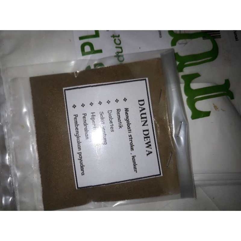 

daun dewa serbuk - bubuk - powder asli