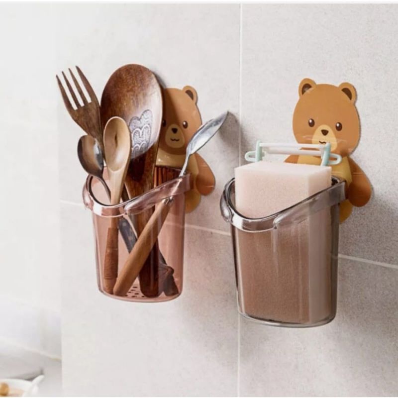{DS} Dispenser Rak Tempat Odol Sikat Gigi Alat Dapur Tempel Serbaguna
