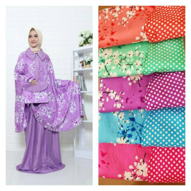 Ecer Grosir Mukena Bali Ponco Traveling Bunga Rambat Jumbo