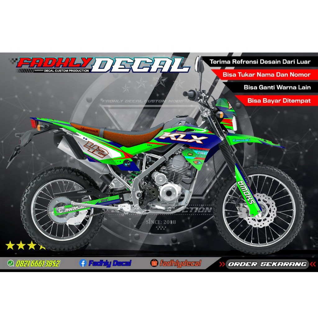 Decal Dekal KLX BF / G / Extreme Hijau Stiker Fullbody Keren