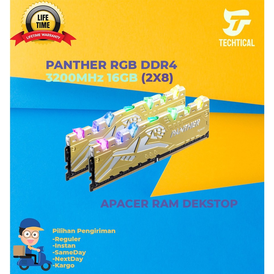 RAM DESKTOP Apacer PANTHER RAGE RGB 3200Mhz 16GB (2X8GB)