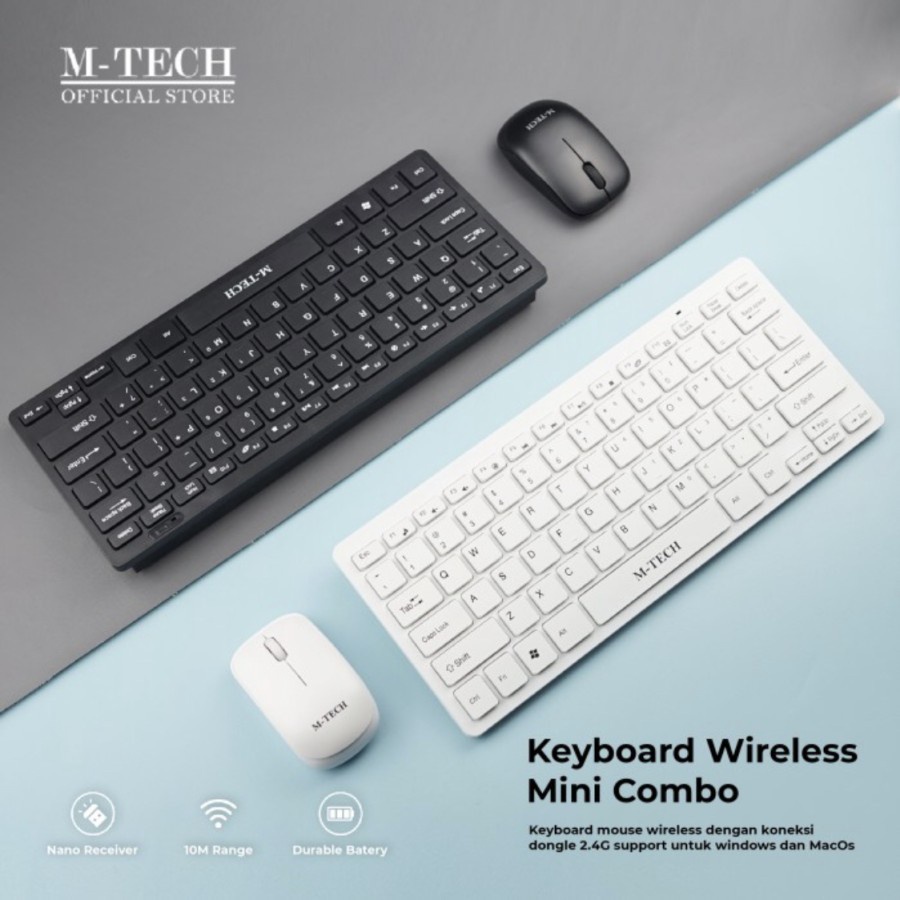 Trend-M-tech STK-03 Keyboard and Mouse Wireless NANO Receiver - Hitam