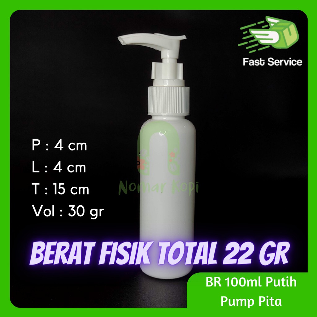 Botol 100ml BR PUTIH Pump Lotion