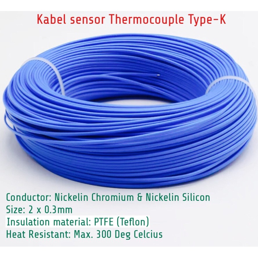 Per Roll 100m Kabel Thermocouple Type-K 2x0.3mm