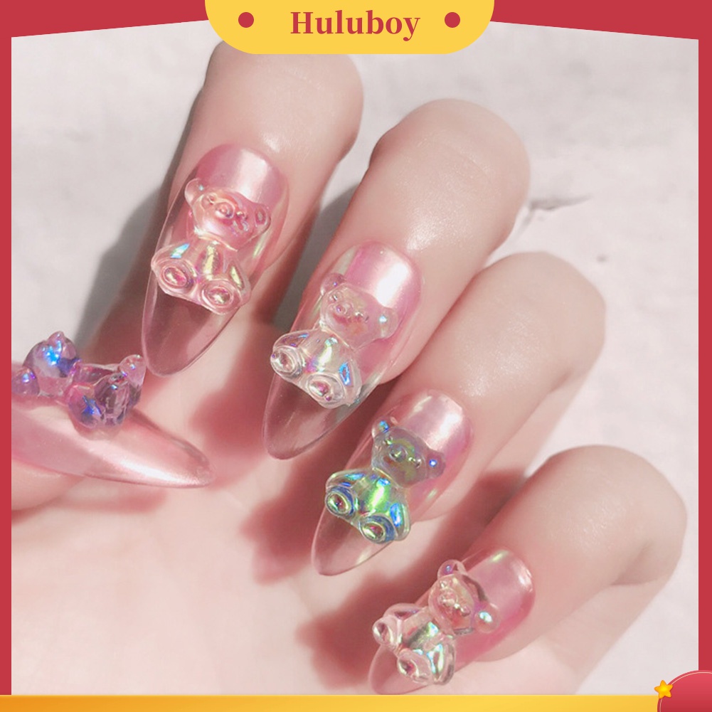 Huluboy Huluboy♡ 12pcs Ornamen Beruang 3D Lucu Untuk Dekorasi Kutek Gel UV Manicure DIY